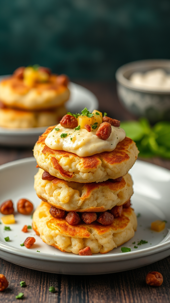 Loaded Mashed Potato Cakes