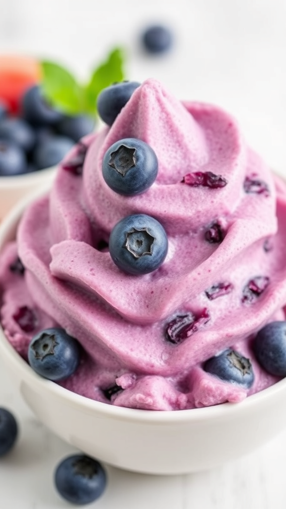 Easy Blueberry Frozen Yogurt