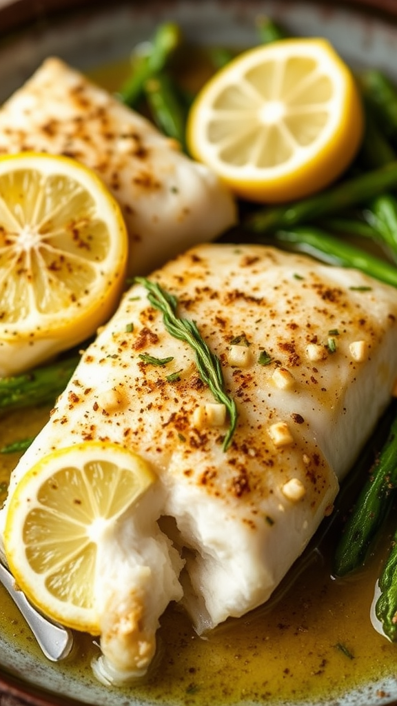 Lemon Garlic Butter Baked Cod