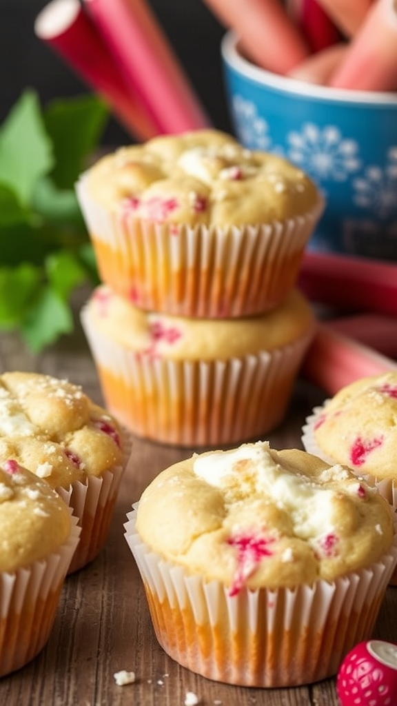 Cream Cheese Rhubarb Muffins