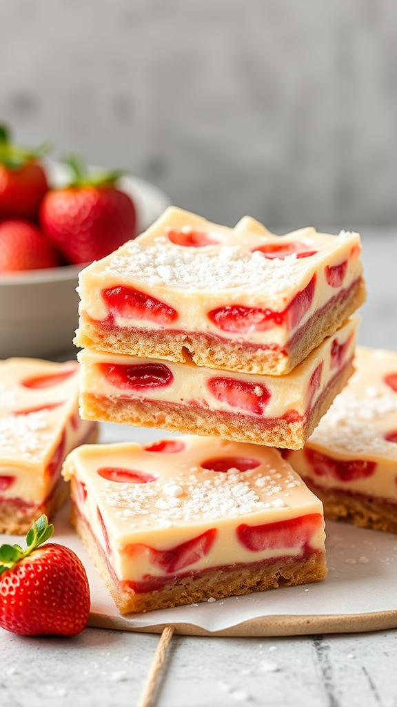 Strawberry Rhubarb Custard Bars