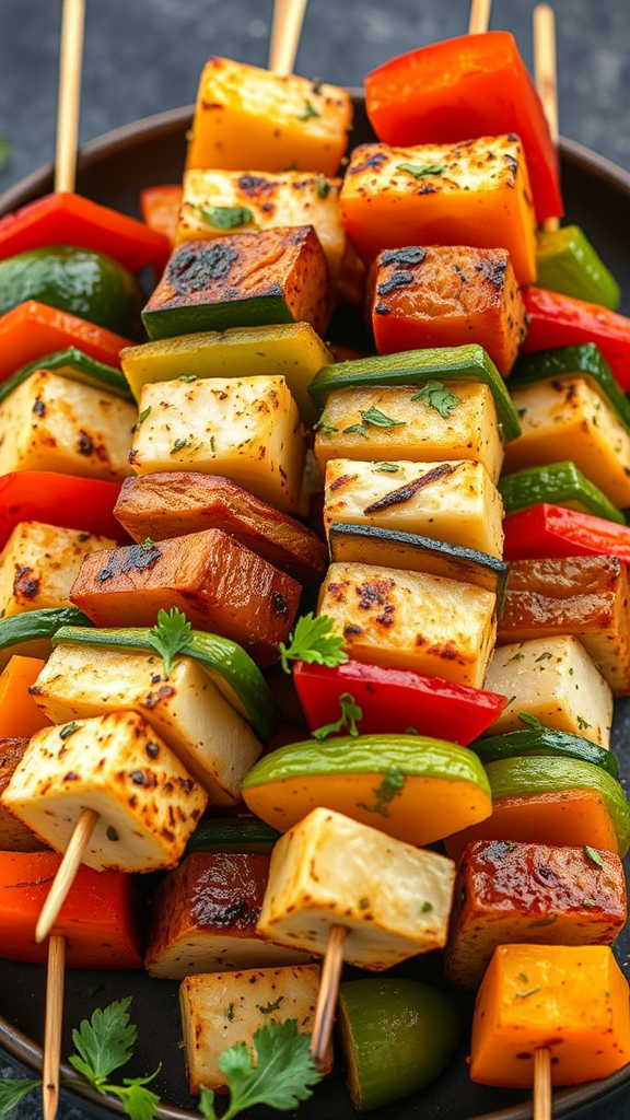 Grilled Vegetable and Halloumi Skewers