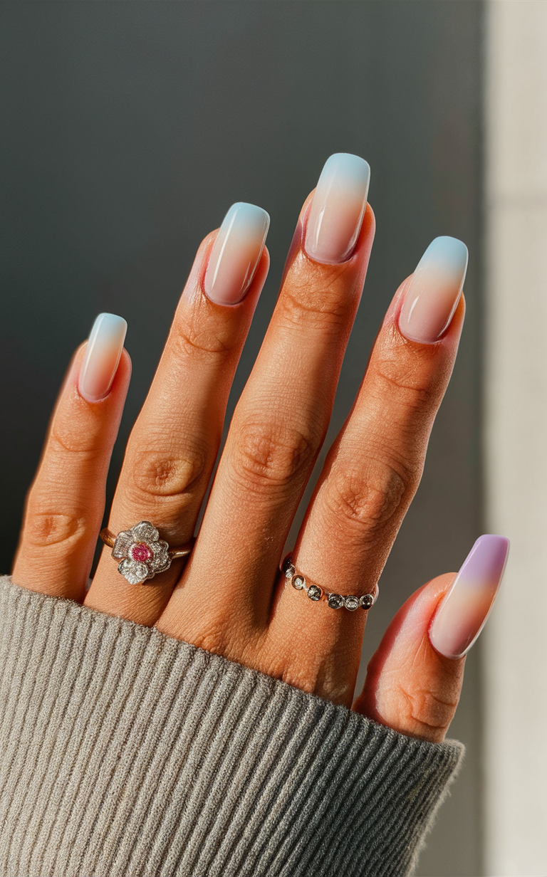 1. Pastel Pink Ombre Nails