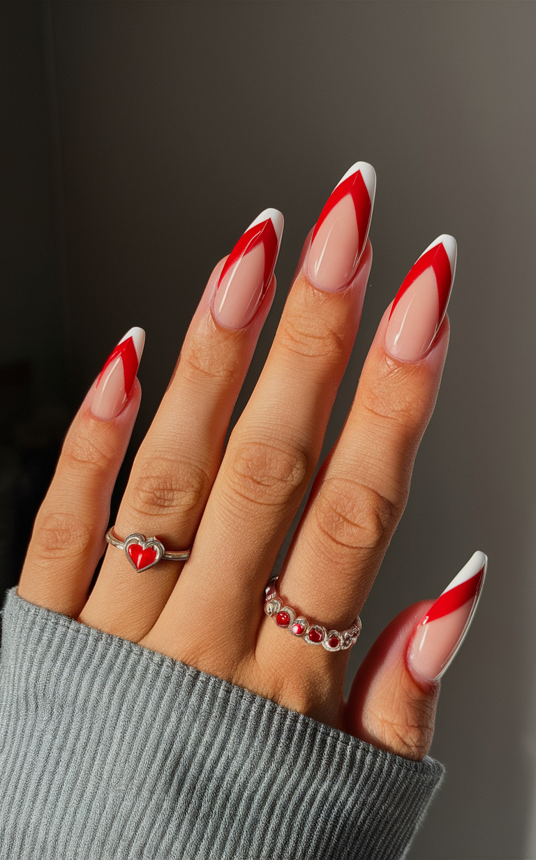 Red Heart Accent Nails