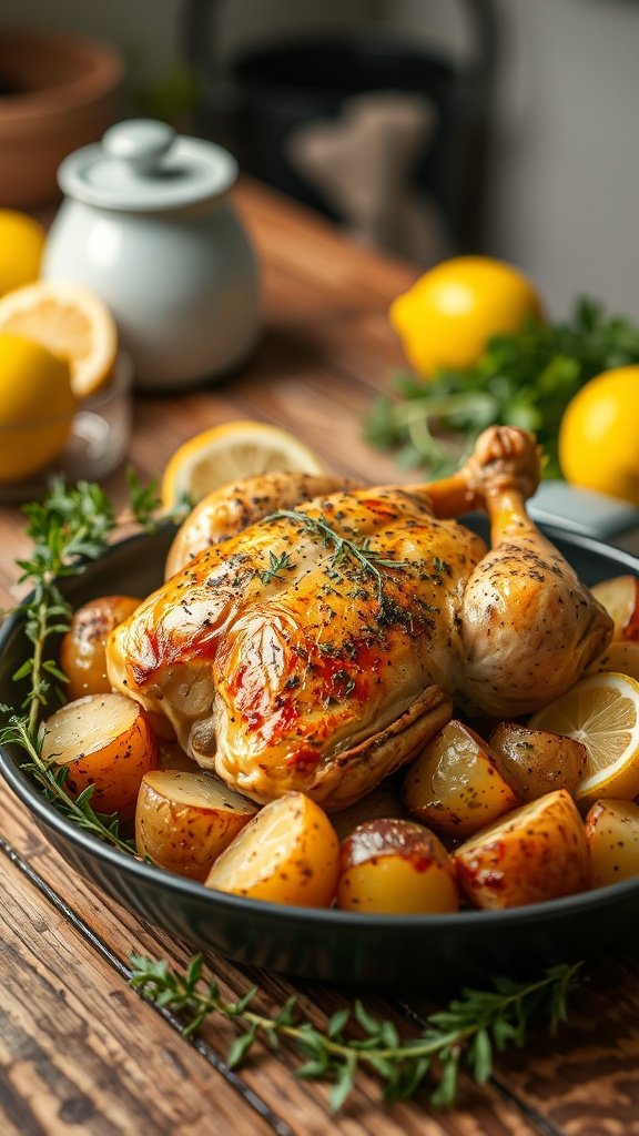 Lemon Herb Roasted Chicken and Potatoes