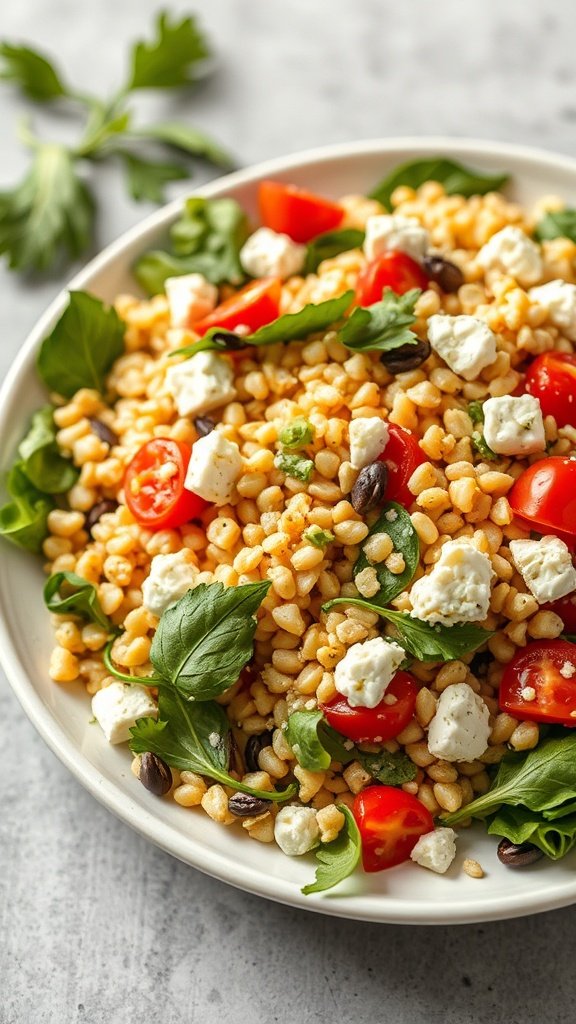 Mediterranean Farro Salad with Feta