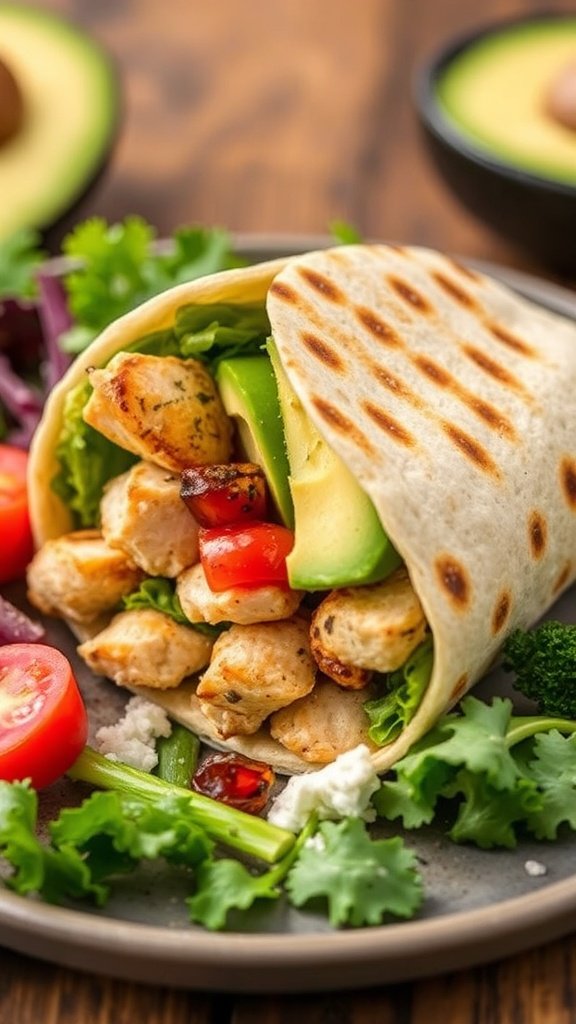 Grilled Chicken and Avocado Wrap