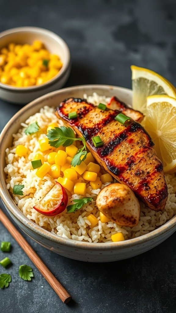 Grilled Chicken Street Corn Rice Bowl