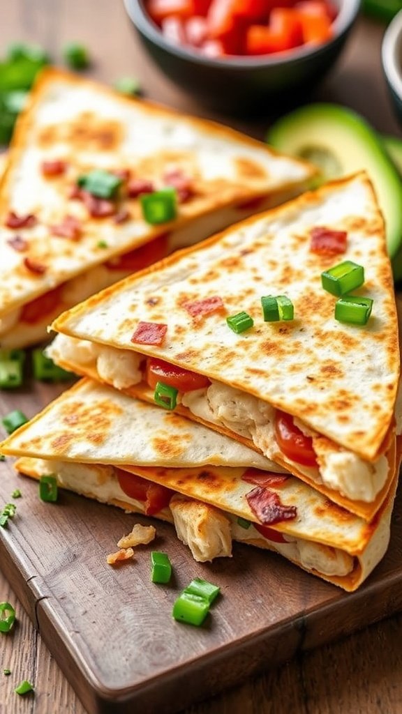 Easy Chicken Bacon Ranch Quesadillas