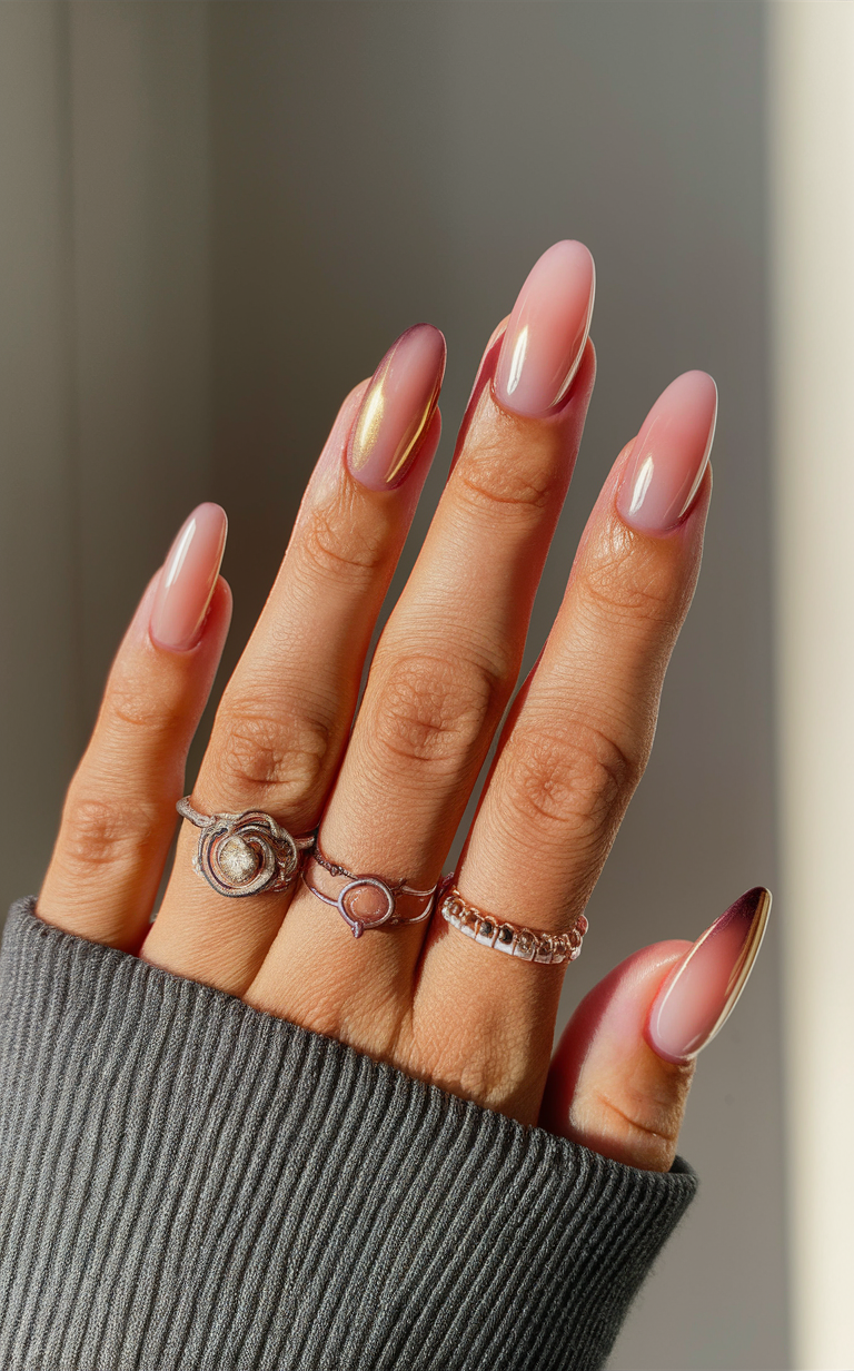 2. Rose Gold Gradient Nails