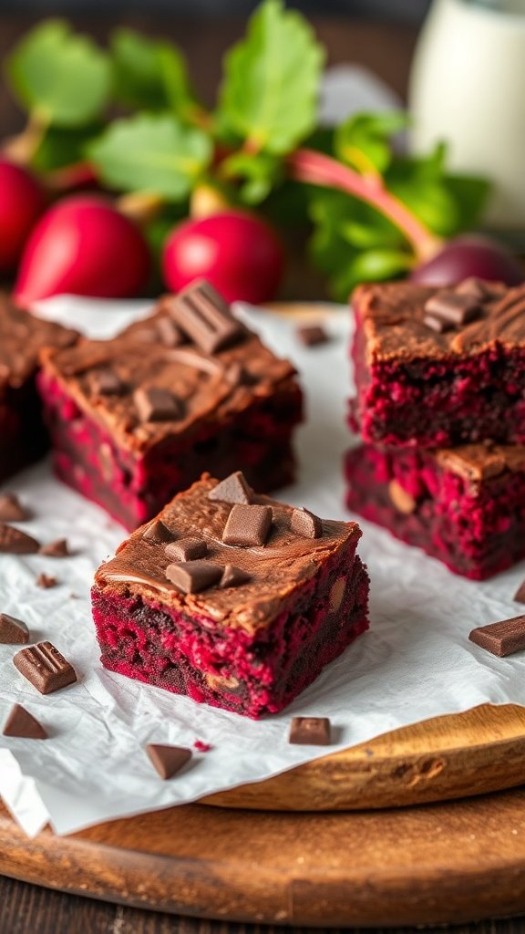 Vegan Beetroot Brownies with Chocolate