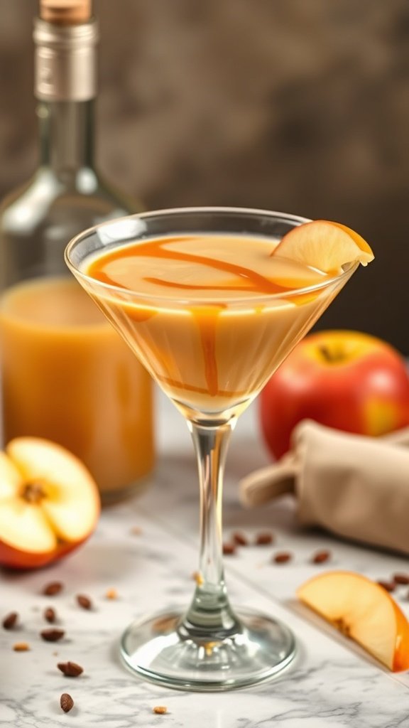 Autumn Caramel Apple Martini Cocktail