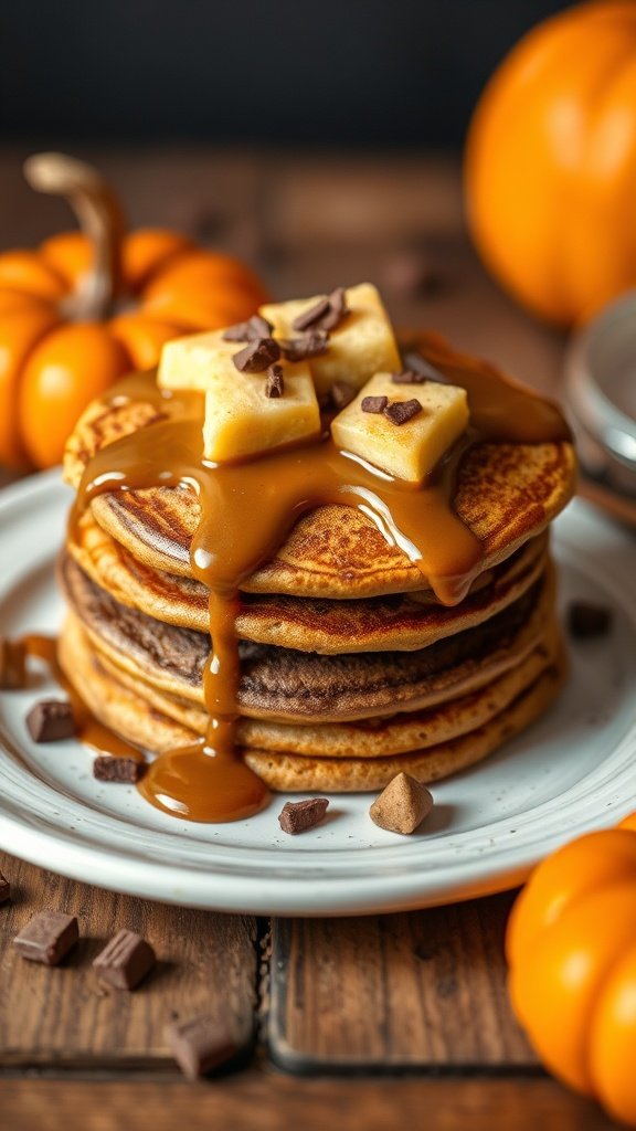 Soft Pumpkin Chocolate Pancakes