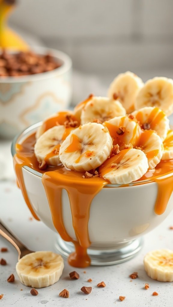 Quick Salted Caramel Banana Bowl
