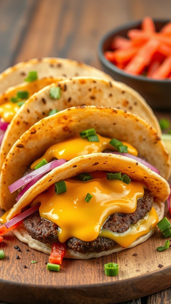 Lazy Smashed Cheeseburger Tacos