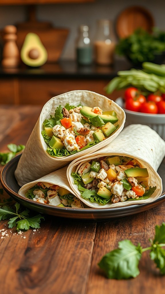 Avocado Chicken Salad Wraps