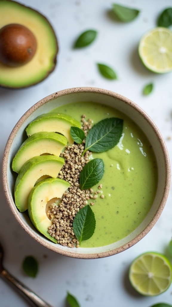 Avocado Lime Smoothie Bowl for Breakfast