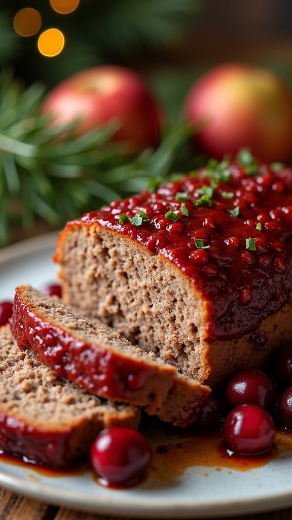 Festive Holiday Meatloaf with Cranberries