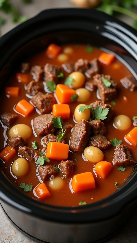 Hearty Beef Stew in a Crockpot