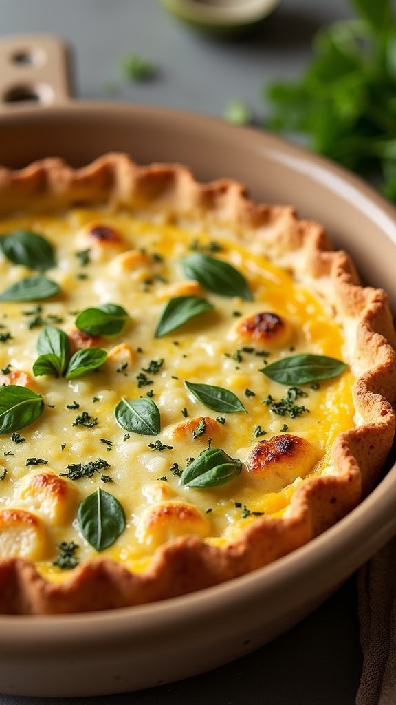 Herbed Chicken Quiche for Dinner