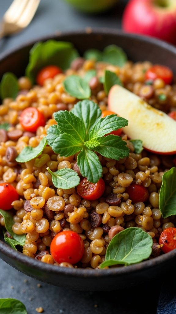 Hearty Lentil Apple Fall Bowl Salad
