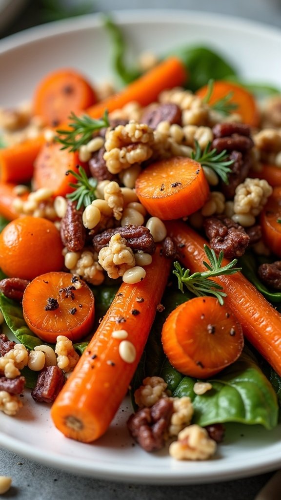 Roasted Carrot and Walnut Mix Salad
