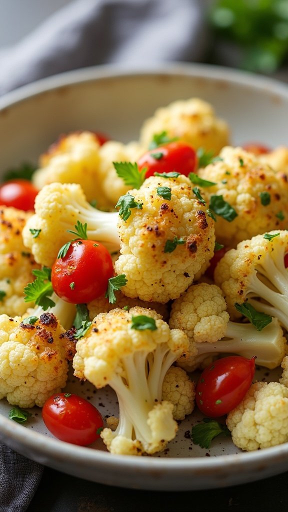 Roasted Cauliflower and Garlic Medley