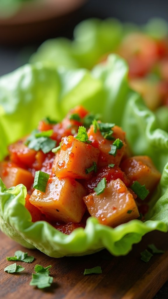 Spicy Tuna Lettuce Cups