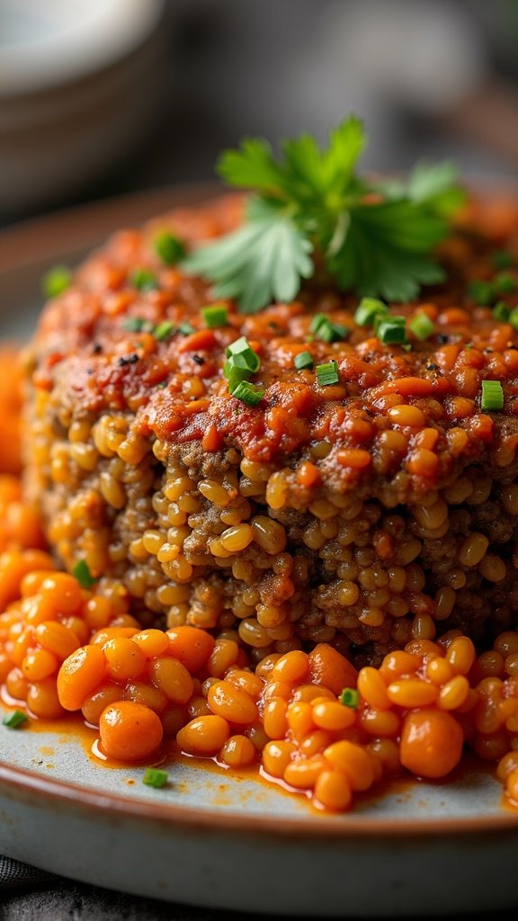 Spicy Vegan Lentil Loaf Feast