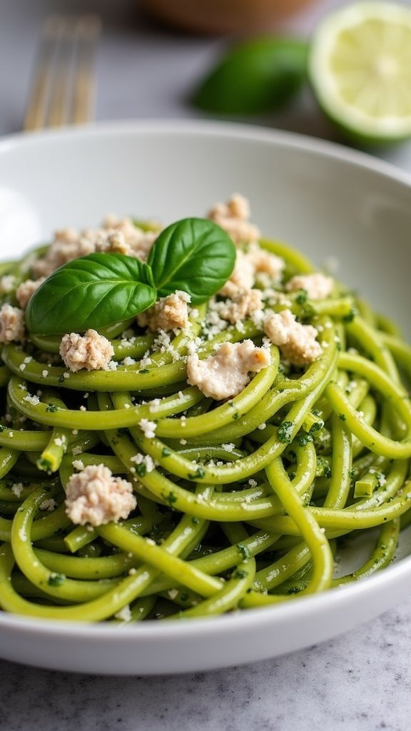 Vegan Pesto Zoodles for Healthy Eating