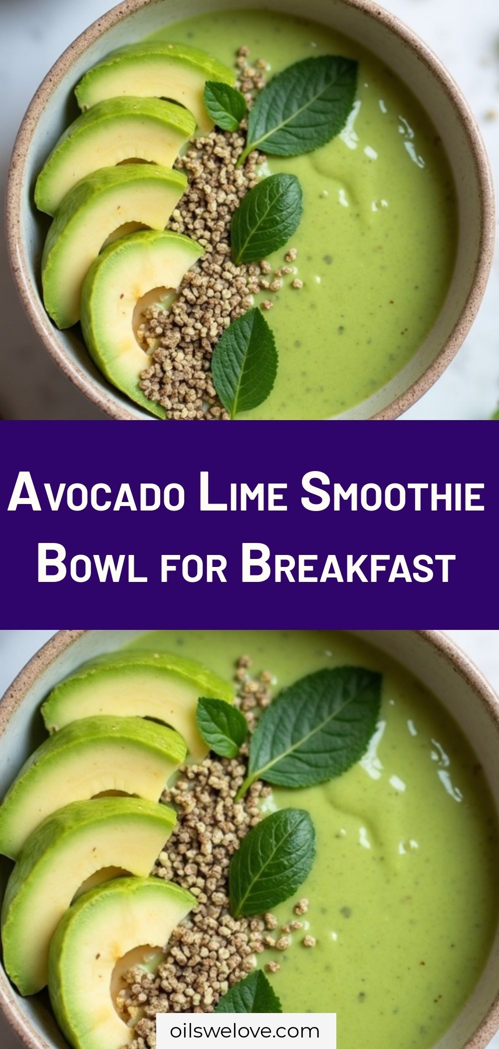 Avocado Lime Smoothie Bowl for Breakfast