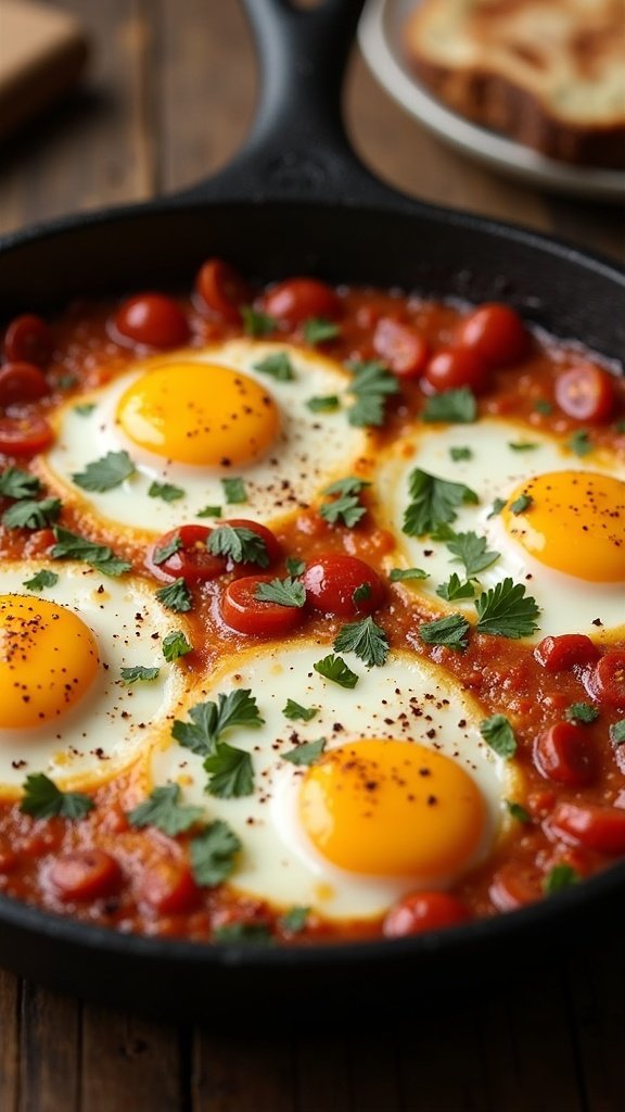 Baked Shakshuka with Poached Eggs