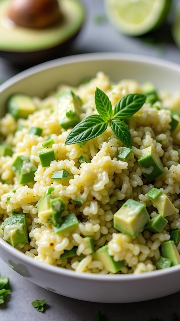 Creamy Avocado and Lime Rice Salad