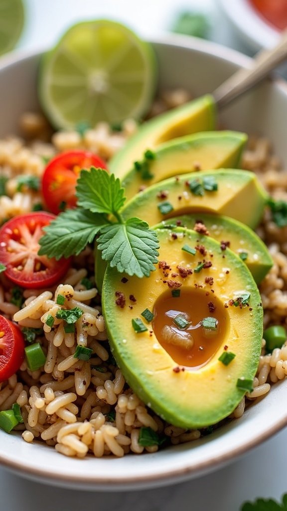 Easy Avocado Lime Rice Bowl