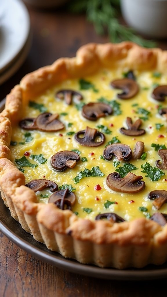 Gluten-Free Mushroom & Leek Quiche