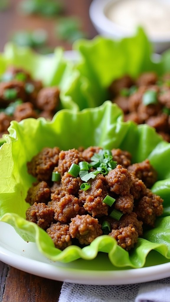 Healthy Ground Beef Lettuce Wraps