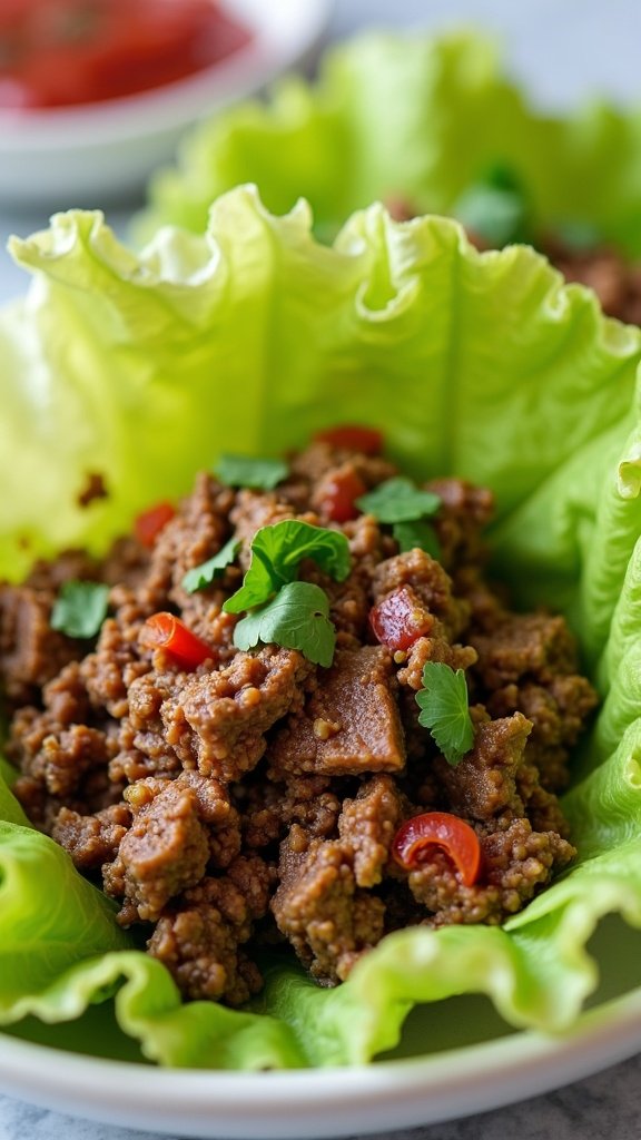 Healthy Ground Beef Lettuce Wraps