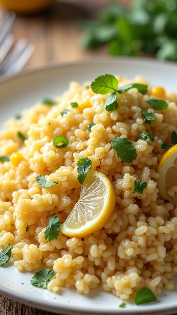 Light Mediterranean Lemon Rice Pilaf