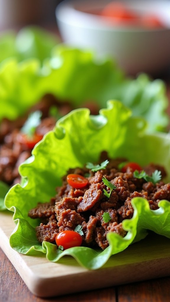 Low-Carb Ground Beef Lettuce Wraps