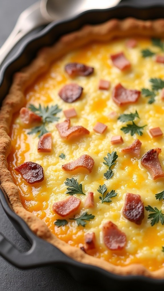 Low-Carb Ham and Cheese Quiche
