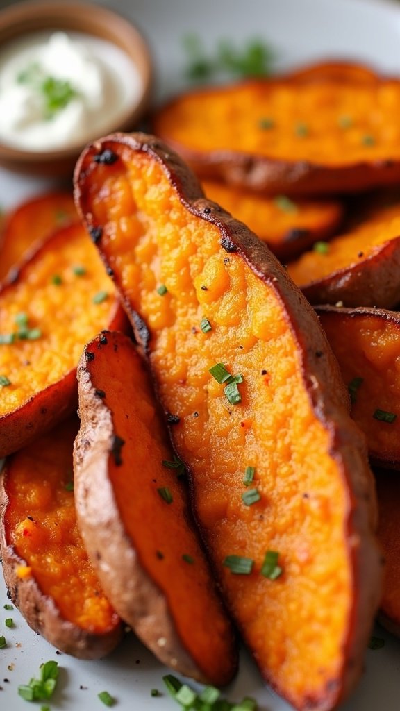 Maple Roasted Sweet Potato Wedges