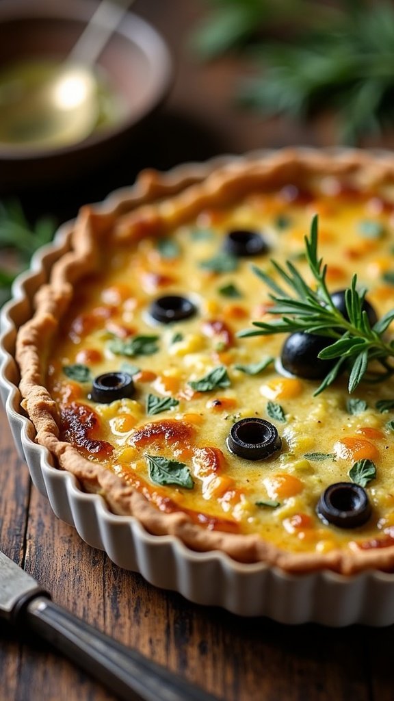 Mediterranean Olive and Artichoke Quiche