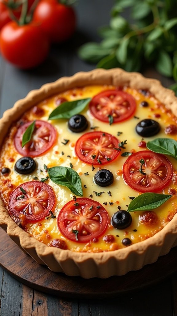 Mediterranean Olive and Tomato Quiche