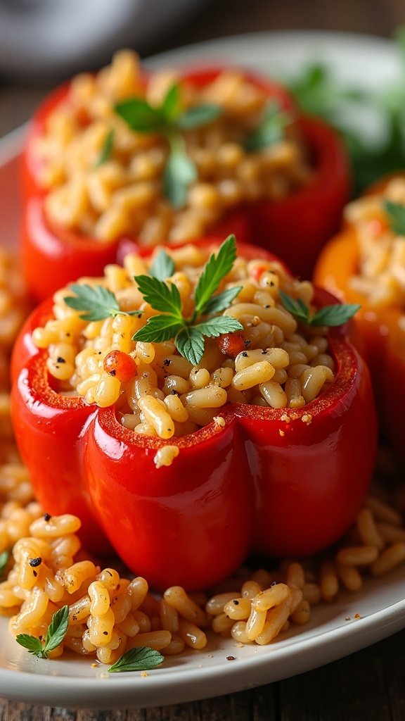 Mediterranean Stuffed Peppers with Rice