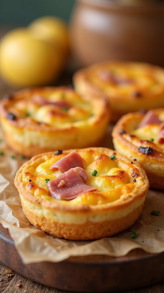 Mini Ham and Swiss Quiches