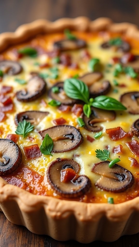 Mushroom Bacon Quiche for Parties