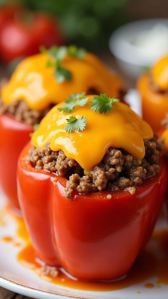 Savory Ground Beef Stuffed Peppers