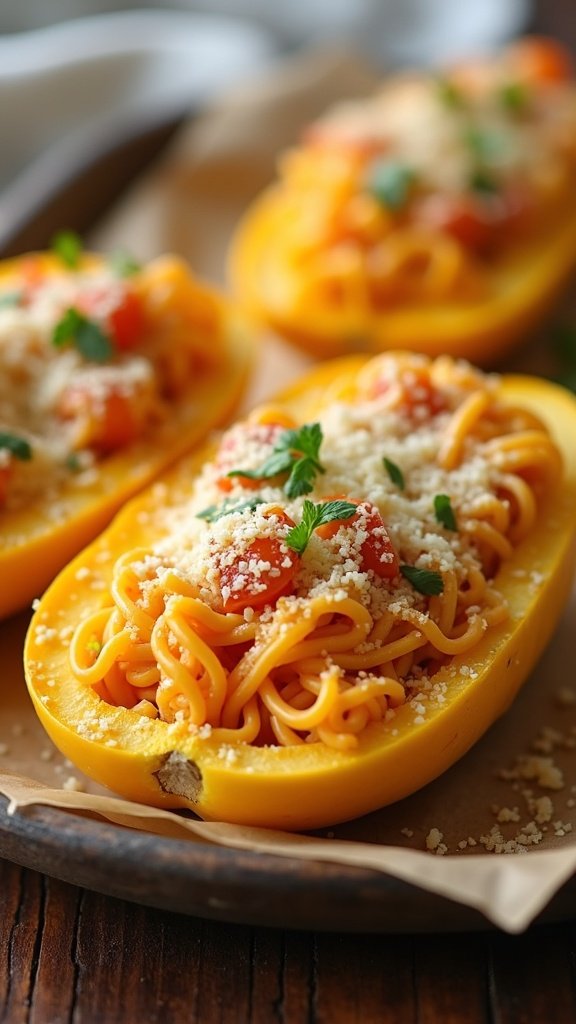 Spaghetti Squash Breakfast Boats