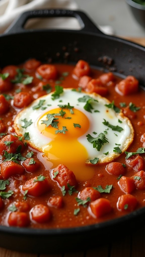 Spicy Shakshuka with Poached Eggs