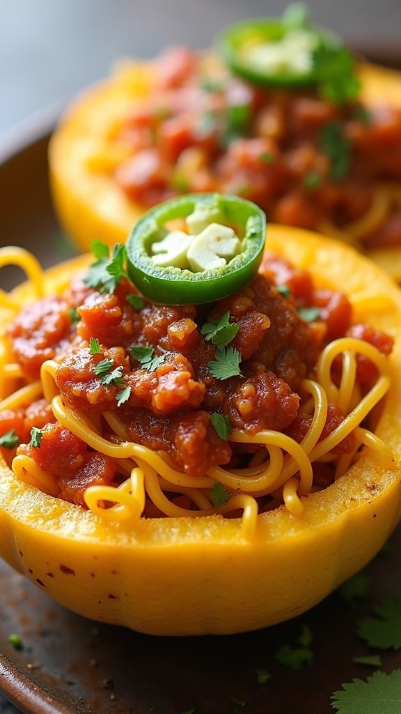 Spicy Spaghetti Squash Taco Bowls